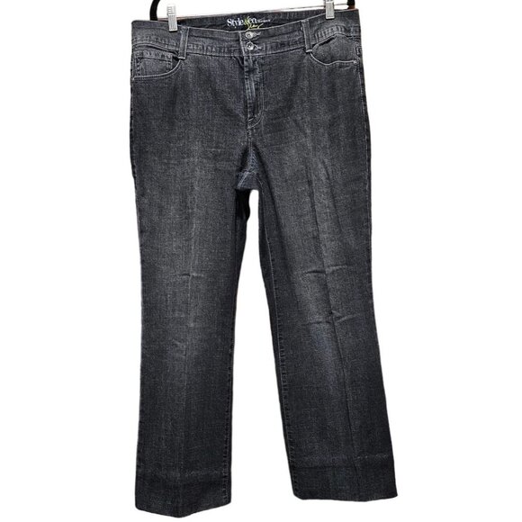 Style & Co.‎ Womens Bootcut Jeans Size 16W Black Denim - Picture 1 of 11